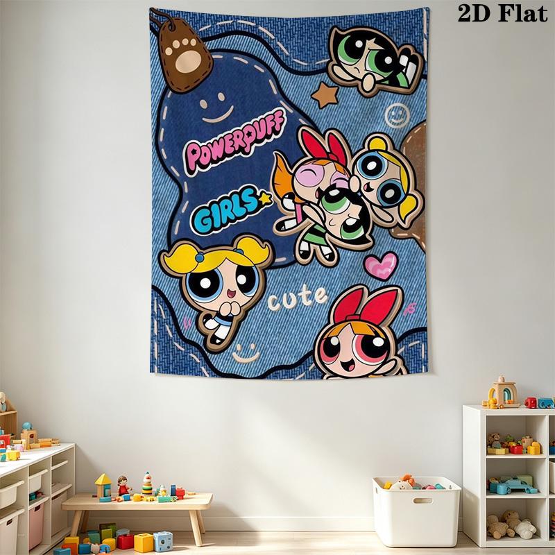 Blossom, Buttercup, and Bubbles Pattern Home Decor Tapestry, Wall Hanging, Decorative RV Wall Cloth.ZGT0914211