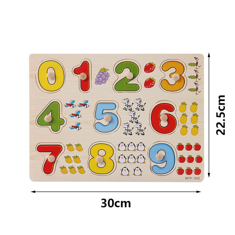 Wooden Puzzle Kids Montessori Toys for Baby 1 2 3 Years Old Alphabet Number Shape Matching Games Children Early Educational Toys