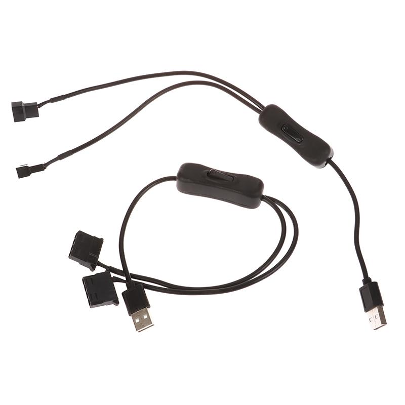 1Pc 1 To 2 4 Pin Usb Cable 12V To 5V Computer Case Fan Power Supply Fan Power Switch Adapter Cable With On Off Switch