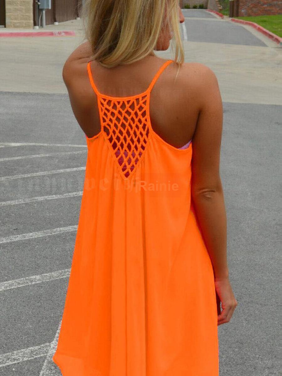 

Mesh Cutout Back Sheer Chiffon Dress Summer Dress,beach Dress,party Dress,backless Dress,sexy Dress,chiffon Dress S оранжевый