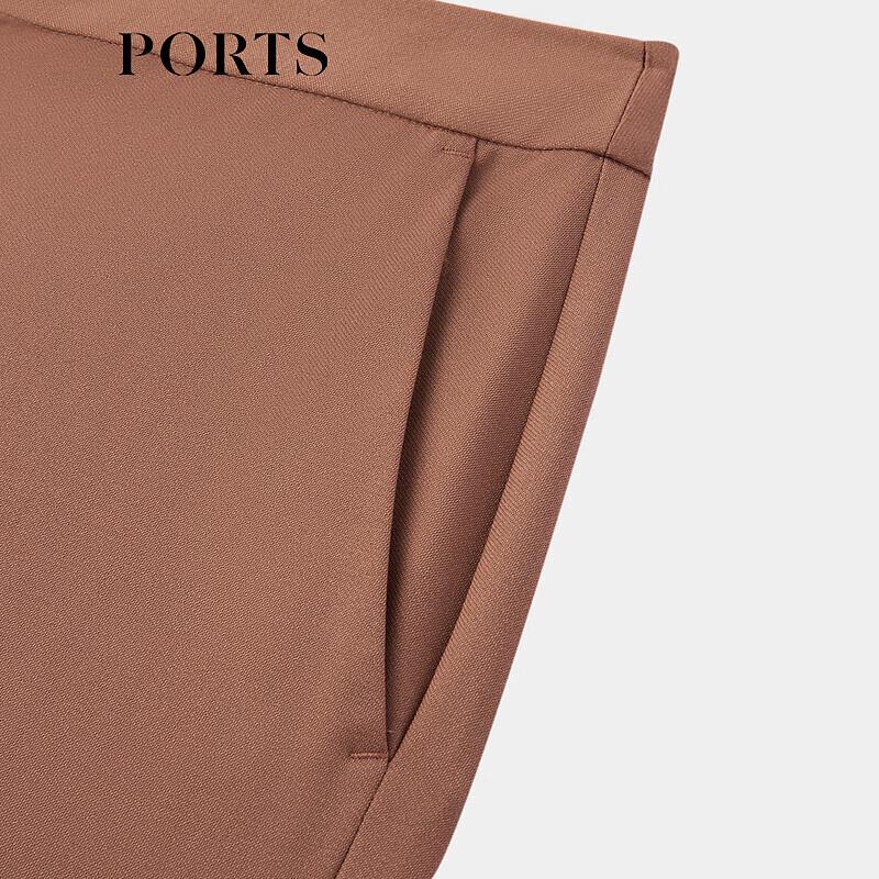Ports Women's Glossy High-Slit Straight-Leg Trousers