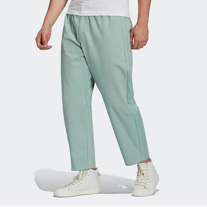 Adidas Originals Side Stripe Relaxed Knit Sweatpants Men Bottoms Light-Blue HC8603