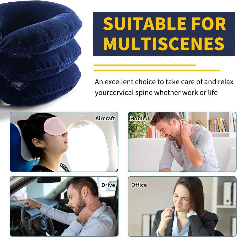 Foldable Cervical Traction Device Adjustable Neck Traction Pillow  Posture Correct