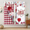 Classic Christmas snowmen   checkered pattern printed curtains   pole bag curtains   home decoration   room decoration