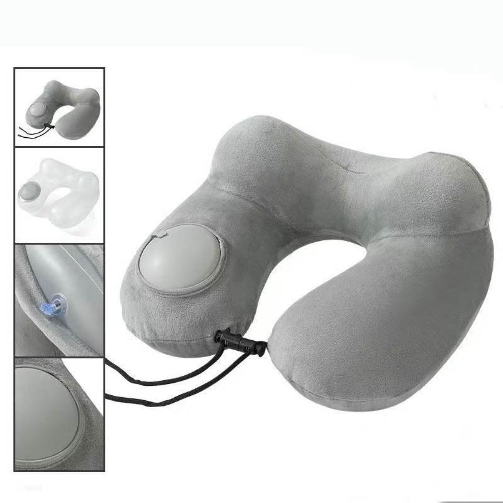 

Подушка U-образной формы с двойным горбом для путешествий на открытом воздухе, деловых поездок и кемпинга серый