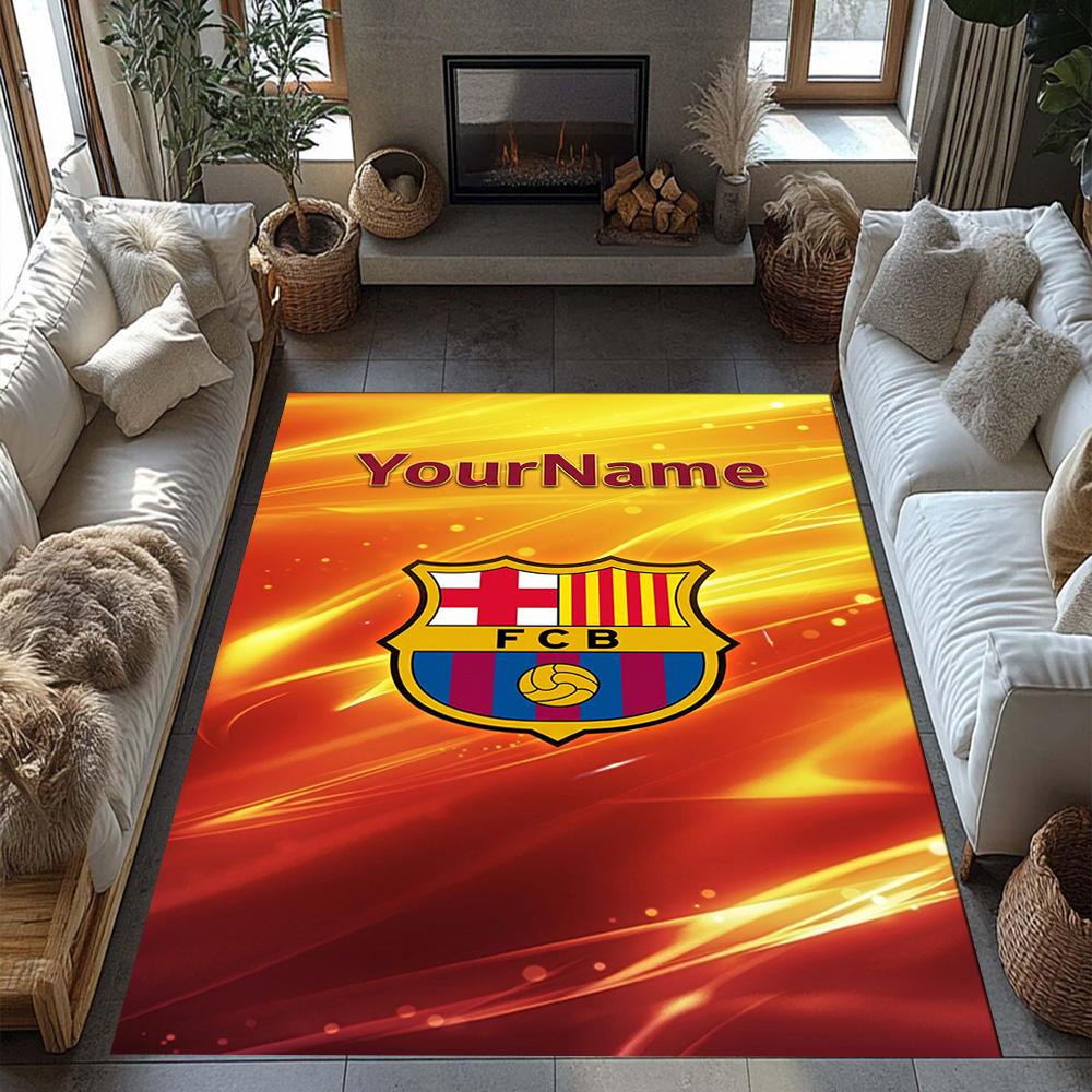 Fc Barcelona Personalized Name Carpet Suitable for Dining Room Outdoor Game Room Hallway Antislip Carpet Decorate Offices Spiritual Gift