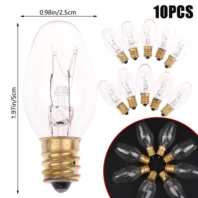 10pcs E12 120V 7W Transparent Warm Yellow Color Tungsten Lamp Light Bulb For Decoration Salt Rangehood Refrigerator Lamp
