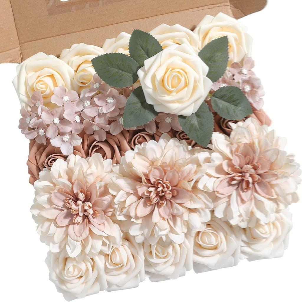Simulierter Blumenkasten Geburtstag Heiratsantrag Blumenkopf mit Stiel Hochzeit Braut Blumen halten Atmosphärendekoration Blumen 1 Box