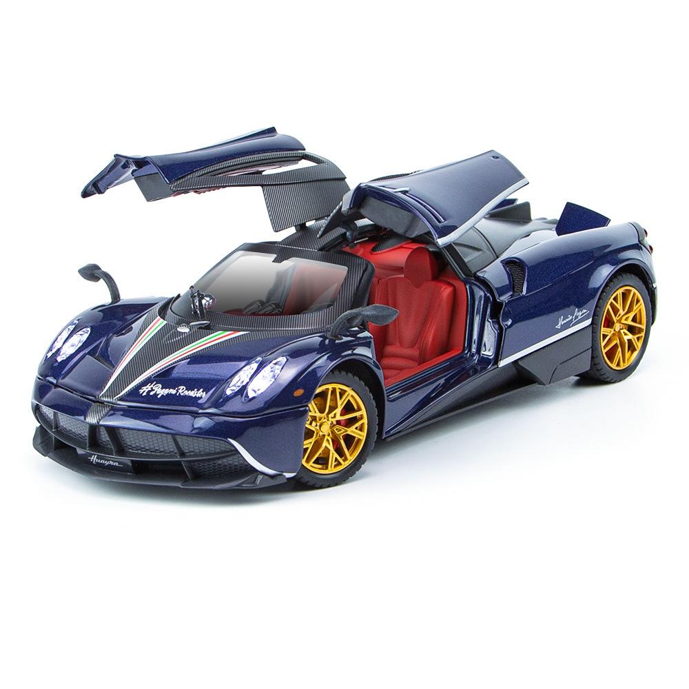 1/24 Scale Huayra Diecast Car Model Toy, Pull Back Toy Vehicle with Sound and Light for Kids Toddler Boys Girls Gift Collection