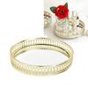 Nordic Style Mirror Tray Vertical Grain Texture Dressing Table Organizer Round Tray  Makeup Storage