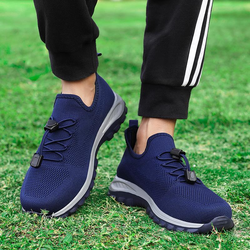Men's Shoes Summer Couple Style Anti Slip Middle-aged and Elderly Breathable Casual Sports Shoes Fly Woven Walking and Jogging