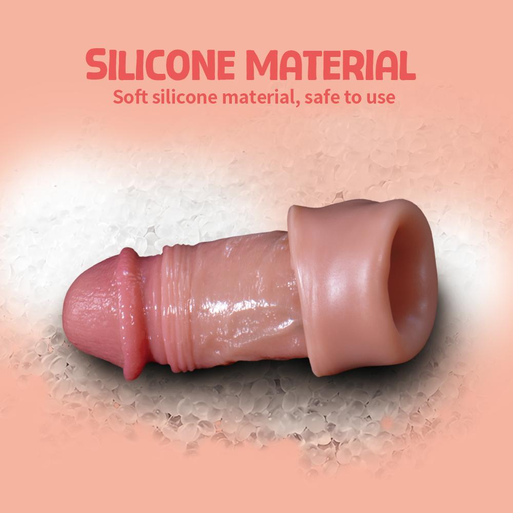 Préservatif réutilisable en silicone liquide Agrandissement Manchon de pénis Extenseur Améliorateur Couvre-pénis Jouets sexuels pour adultes pour hommes