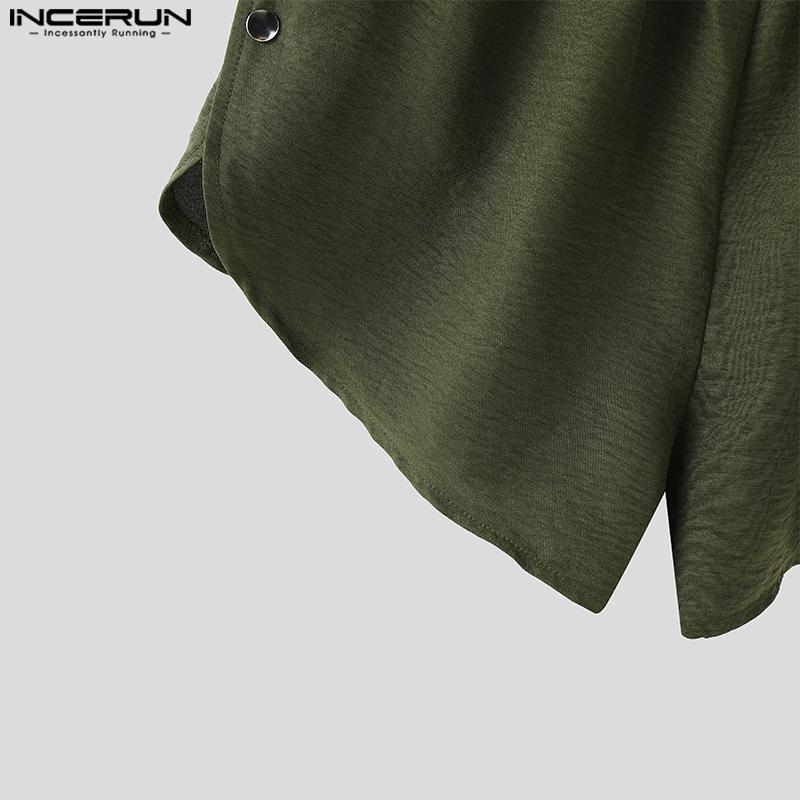 INCERUN Uomo Donna Vita Elastica Spacchi Laterali Bottoni Sport Casual Pantaloncini Hot