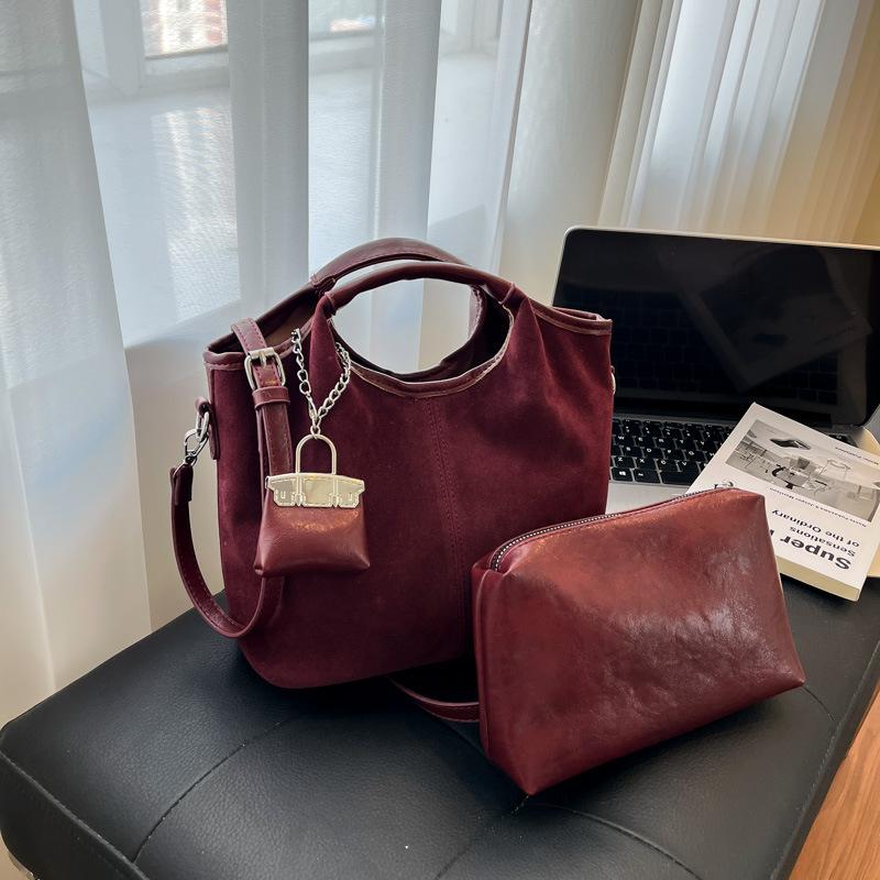 

Сумка ретро зимова нова великої місткості замшева модна сумочка дизайн сумка-месенджер сумка-тоут червоний