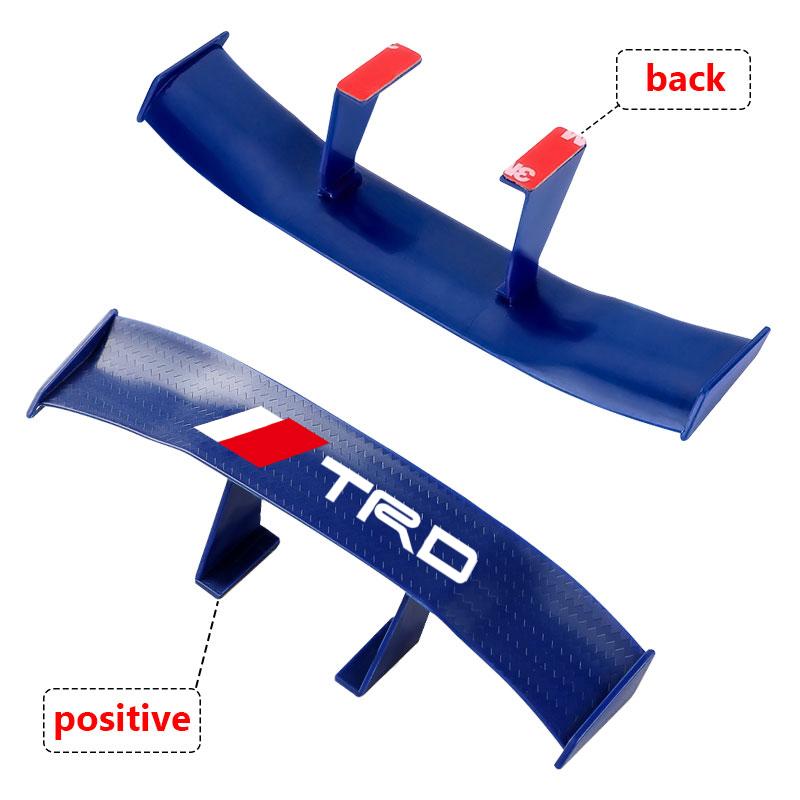1Pcs Carbon Fiber Car Mini Rear Spoiler Mini Small Wing Model Decoration for Toyota TRD GR RAV4 Avensis Yaris Levin Reiz Crown Vios