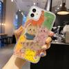 Graffiti cat illustration for iPhone 17 air cushion mobile phone case 16Pro transparent large hole 14/13 anti-drop 15
