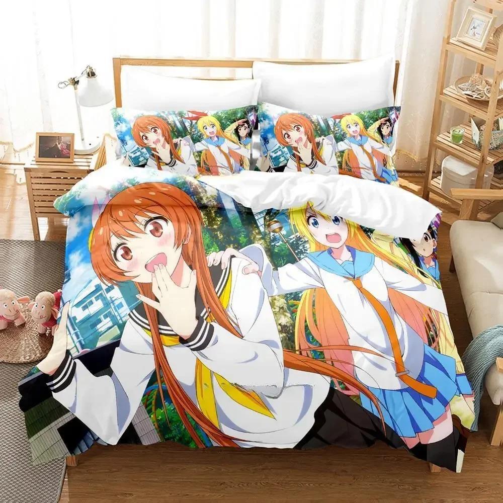 Comfortable Anime Print Bedding Set With Duvet Cover And Pillowcases Single Twin Full Queen King Sizes For Adults And Kids