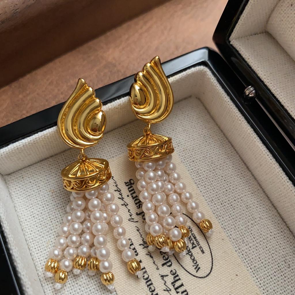 Vintage Series French Court Pearl Fringed Earrings, Earrings, Smart Earrings.