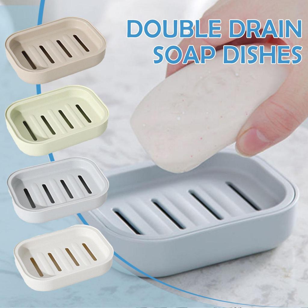 Japanese Soap Dish Bathroom Soap Storage Box Kitchen Dispenser Travel Holder Drain Easy Clean Sponge Waterproof Rack Soap S C0P1
