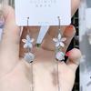 1011 new five-leaf petal anti-loss earrings, fringed opal earrings, temperament fashionable and versatile face earrings