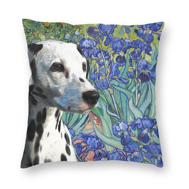 

Далматинская собака Ирисы Ван Гог Подушка Чехол Двухсторонняя печать Напольная наволочка для автомобиля Мода Наволочка Домашнее украшение