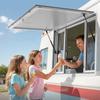Verkaufsfenster 135x84 cm, Servicefenster aus Aluminiumlegierung für Food Truck, bis zu 85 Grad aufstellbares Bedienfenster mit 4 Schiebefenstern, Markisentür,
