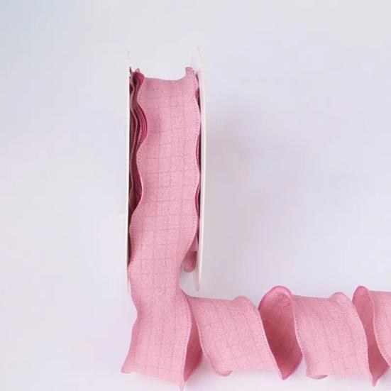 1 Roll 900x2.5CM Ruffle Edge Ribbon DIY Sewing Flower Bridal Bouquets Christmas Gift Box Wrapping Decorative Ribbon Solid Polyester Pleated