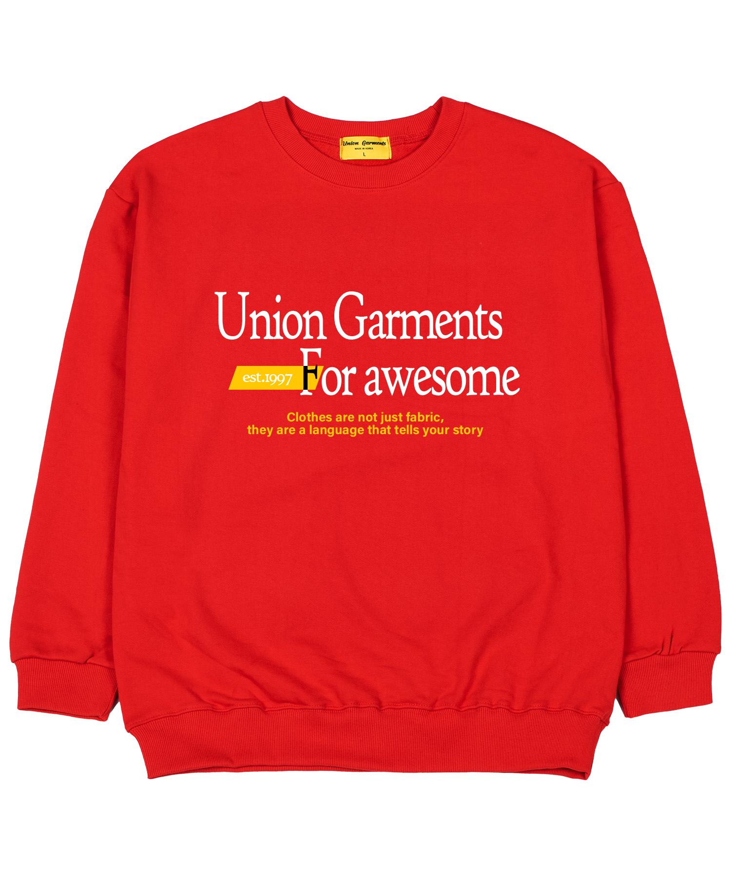 Union Garments Paul Awesome Garments Толстовка оверсайз из French Terry Красная M