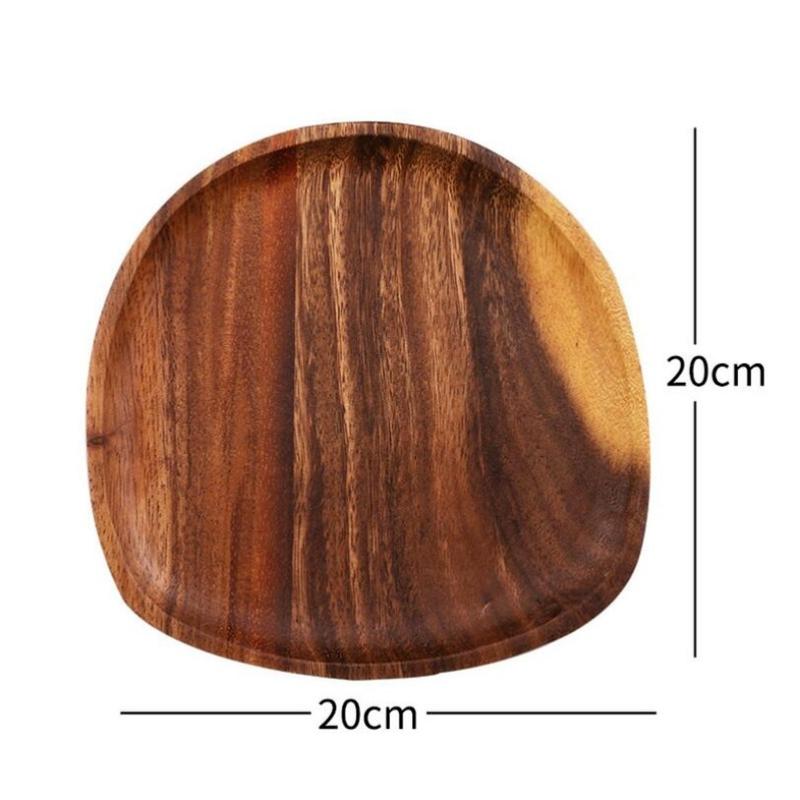 1 stück Ganze Holz Akazie Unregelmäßigen Oval Massivholz Platte Obst Gerichte Steak Pasta Tablett Dessert Teller Geschirr