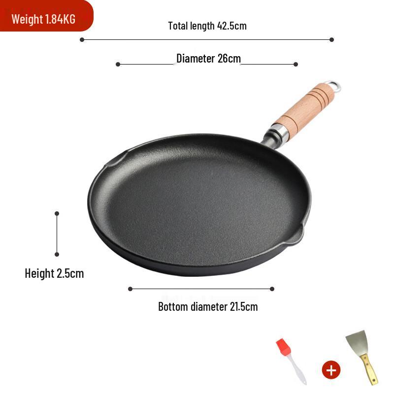 ZISIZ Cast Iron Griddle Pan with Accessories