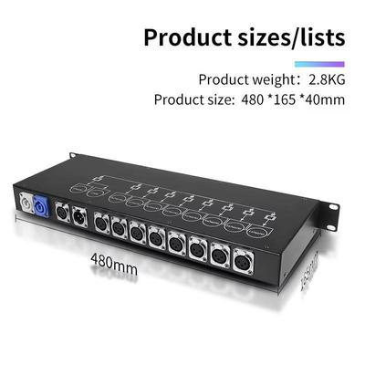 Rozdzielacz Sygnału 8-kanałowy DMX512 Kontroler Oświetlenia Scenicznego Dystrybutor DJ Oświetlenie Dyskoteka Wesele Impreza Wzmacniacz Sygnału Rozprowadź atmosferę