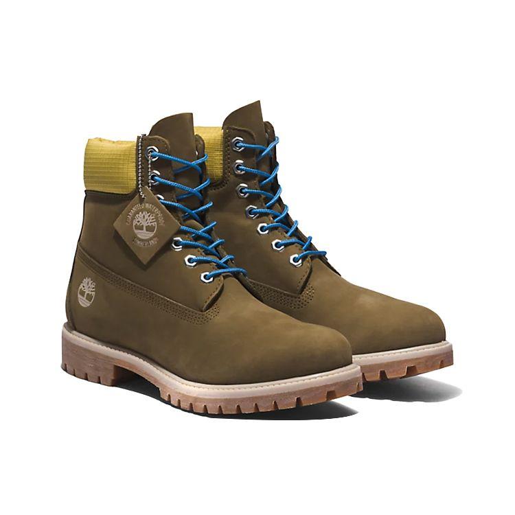 Timberland Bottes d'extérieur mi-mollet chaudes durables décontractées confortables premium 6 pouces Bottes pour hommes Vert Jaune A5NZM327