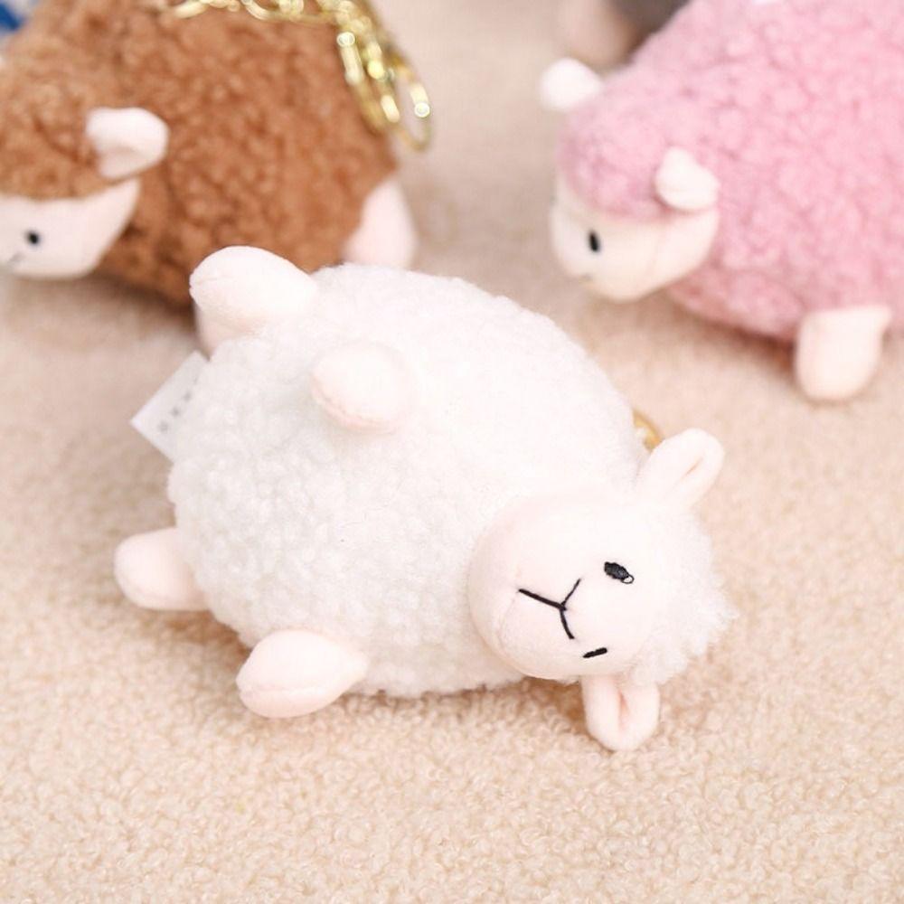 Lifelike Lamb Plush Keychain Plush Chubby Lamb Plush Toy Stuffed Animal Keyring  Bag Decoration