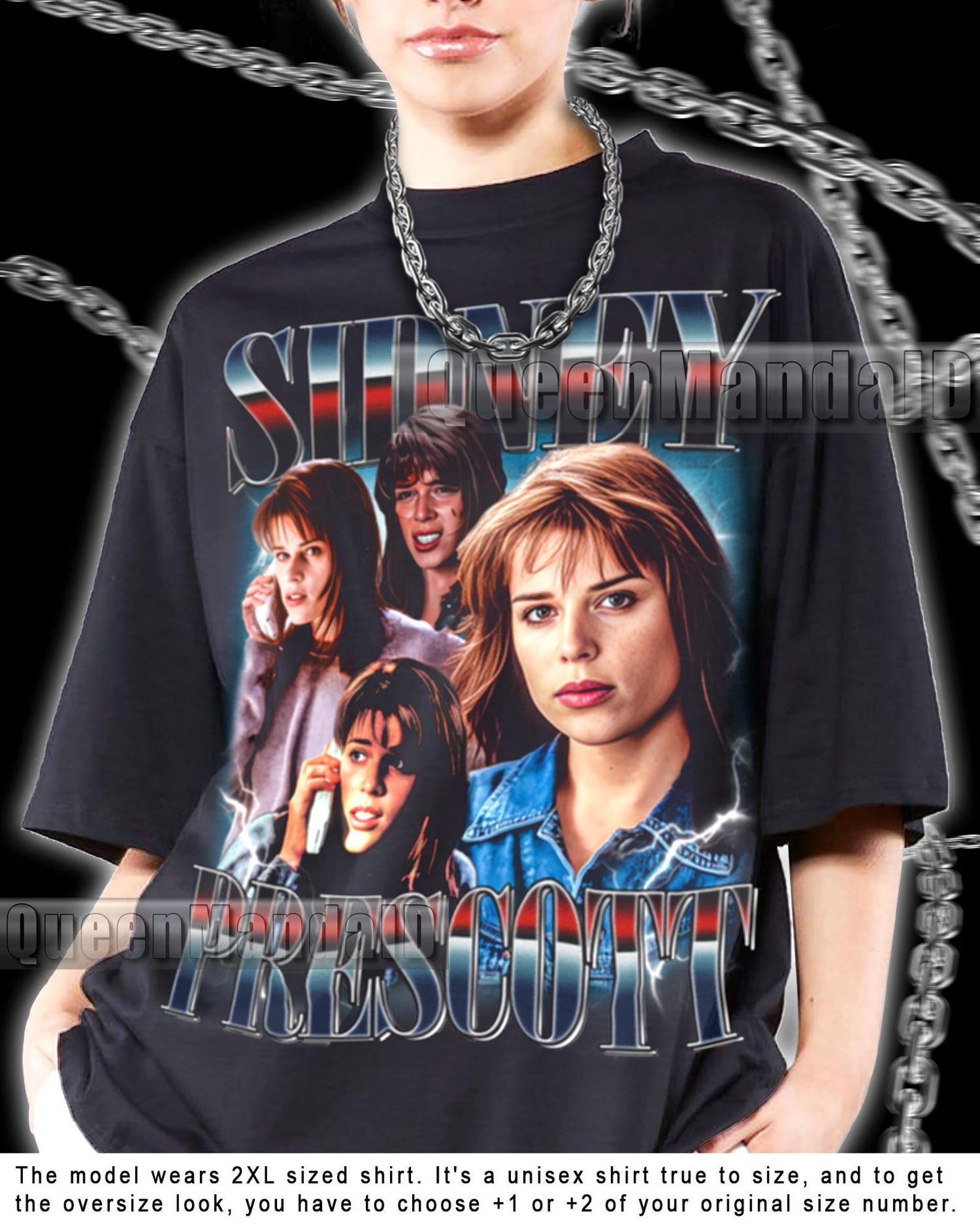 Sidney PrescotT-Shirt, Character Vintage 90s Style Horror T-Shirt, Retro Fan Gift PK314 2XL