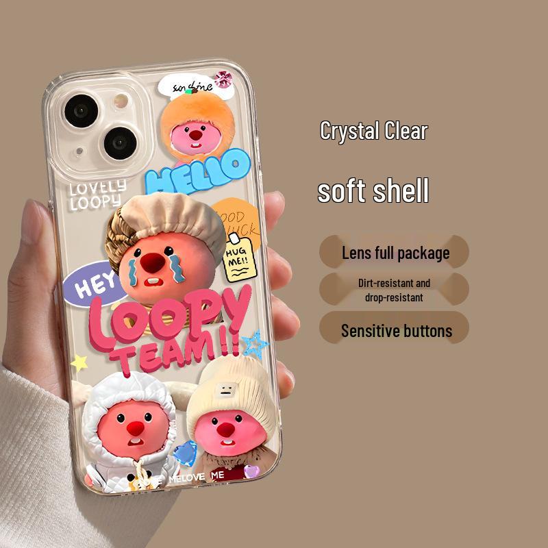 

Apple iPhone 12-17 Pro Max Cartoon Beaver Ruby Transparent Soft Case 15 Pro