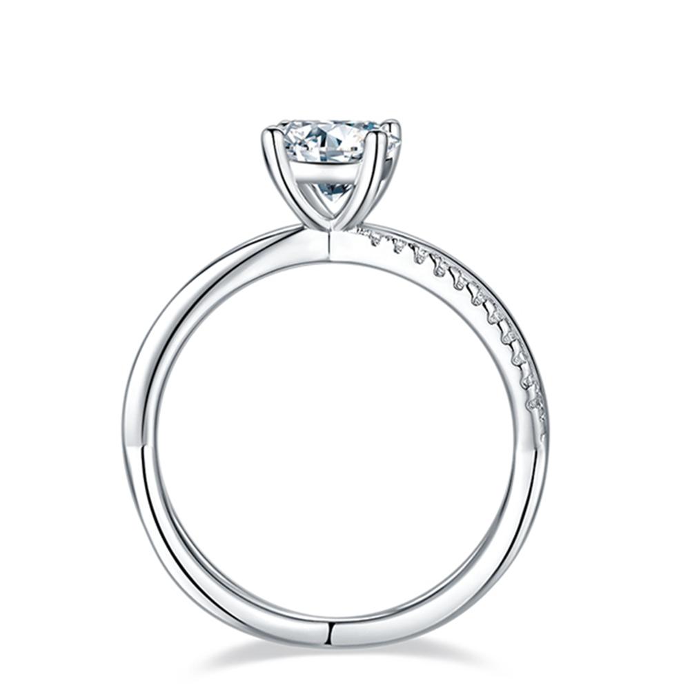 Fashion 6.5MM Moissanite Colorful Diamond 18K Gold Ring for Women Wedding Engagement Gift 925 Sterling Silver Jewelry