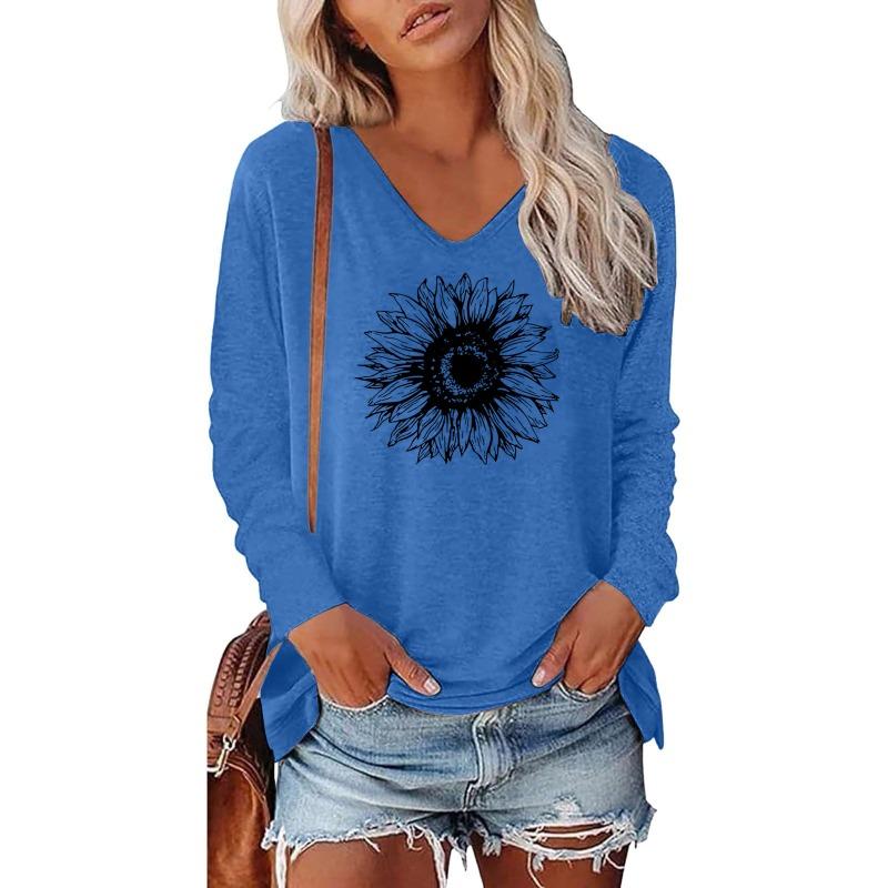 IHUASU Women's Fashion Casual Long Sleeve V-Neck  Blouses & Shirts