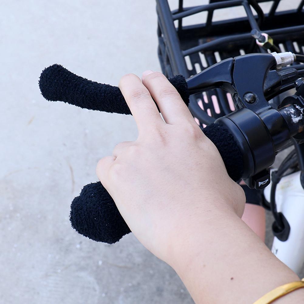 Simulated Plush Grip Glove Motorcycle Handle Cover For Winter Thick Warm Handle Gloves Covers Universal Scooters Hand Warme R9P5