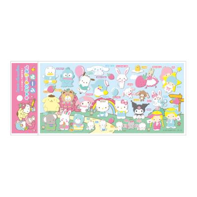 K Company Sanrio Characters Character Encyclopedia Stickers, Pink, H195 X W95mm, SAC-CZ-PK
