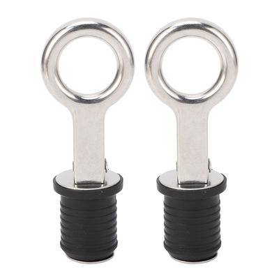 2PCS Boat Plug Snap Handle Stainless Steel Boat Drain Twist Plug Marine Rubber Plug Accessories for Ships Yachts