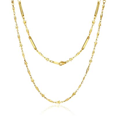 Magnetic Necklace for Strong Magnetic 4 200mt Necklace Surgical Stainless Gift Box Included [MAYA&CANA] Women, Pieces, Chain, Steel, 48cm, (Gold)