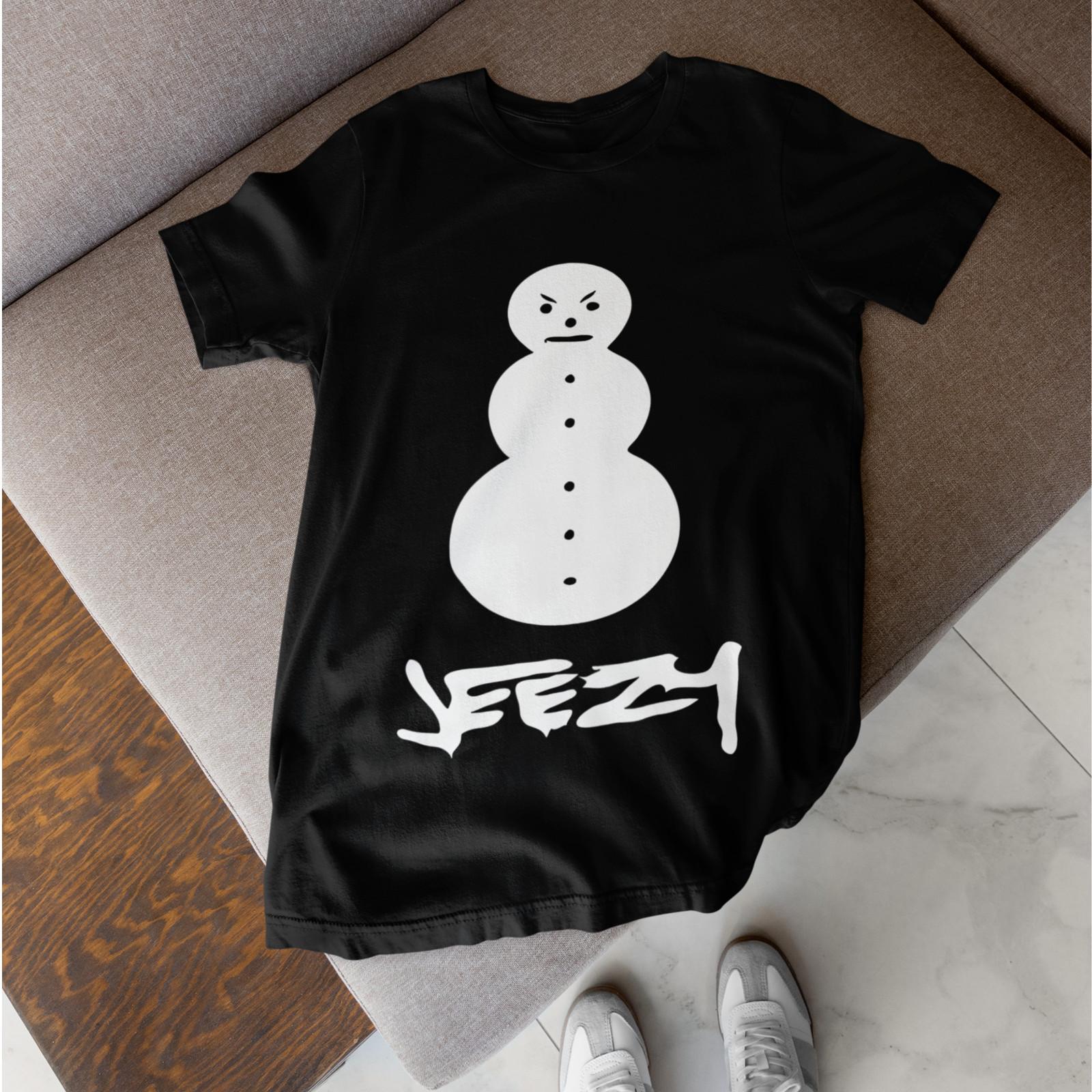 Snowman Streetwear Graphic Black T Shirt Winter Urban Hip Hop Style Tee S