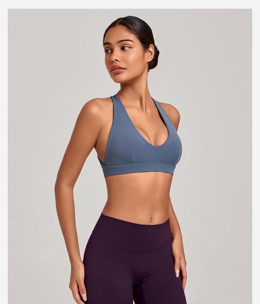 Cross-Strap Halter Neck Yoga Bra for Running and Fitness