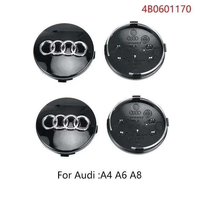 For Audi  A5 4Pcs 60/61/68/69/77/135mm Car Wheel Hub Caps Center Rim Cover Badge Decoration Accessories For Audi A4 A5 A6 A7 A8 Q5 Q7 Hubcap