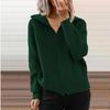 Women's Striped Knit Zip Cardigan: Autumn-Winter Loose Fit, Long Sleeve, Turn-Down Collar