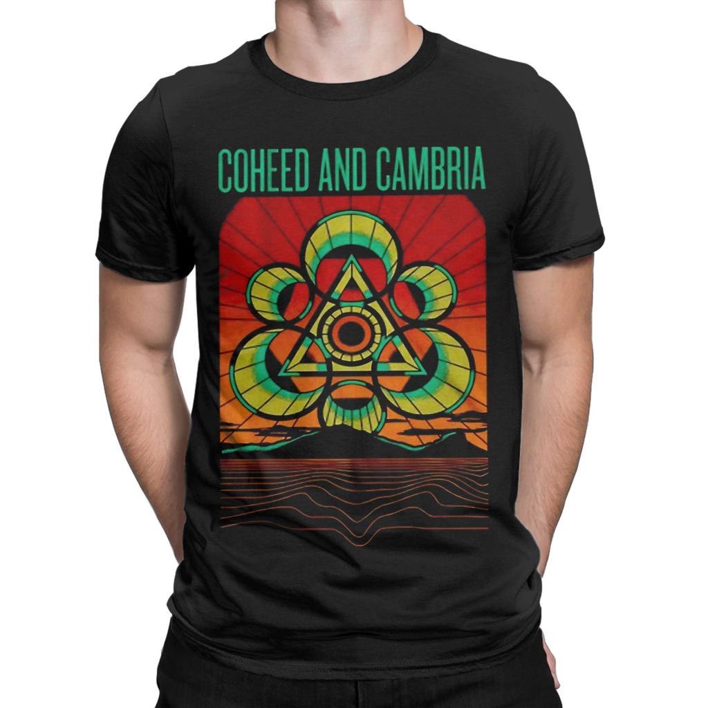 Coheed And Cambria Geometric Sunset Flower Classic Graphic 100% Cotton T-Shirt Tops Tees For Me