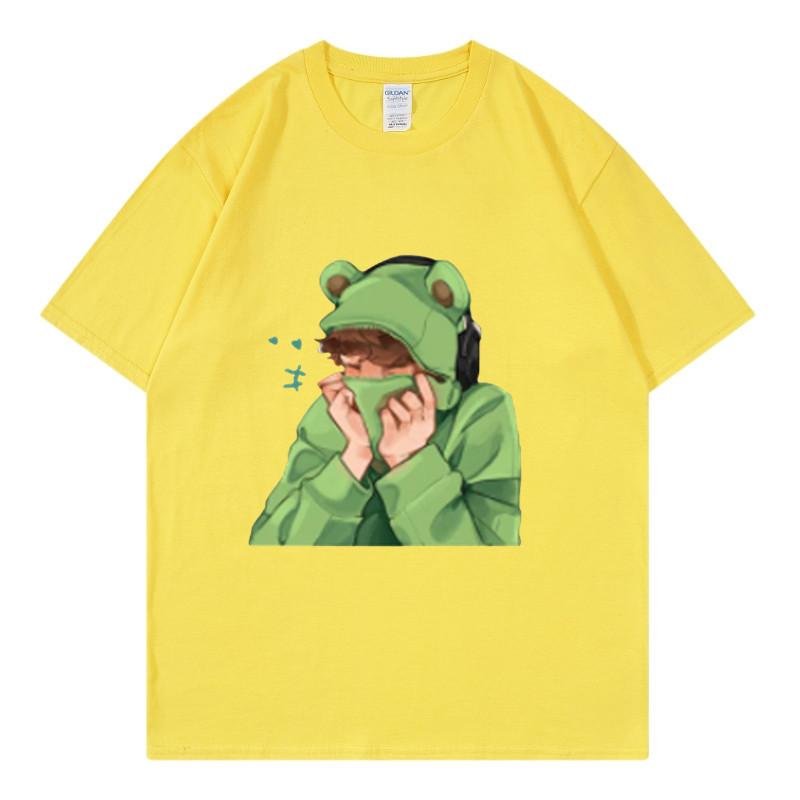 Spring and Summer Unisexs and Unisexs Casual Loose Fitting Tshirt Short Sleeved Cartoon Cute Pet Printed Unisexs Tshirt