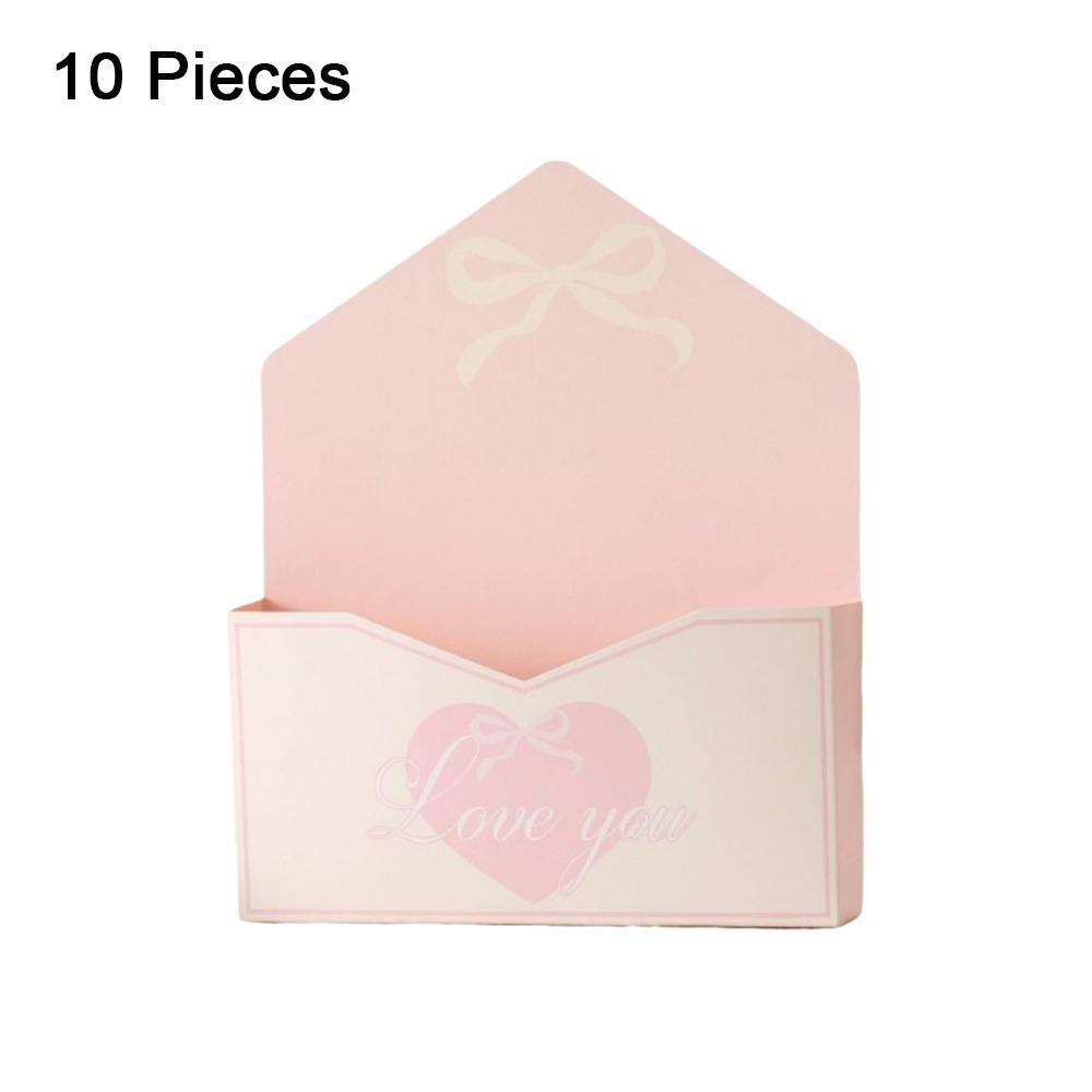 

10 Pieces Folding Flower Envelope Box Paper Heart Pattern Flower Gift Box Mother