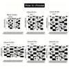 2pcs Art Deco Black & White Floral Checkered Curtains - Fade-Resistant Polyester   Machine Washable for Bedroom   Living Room   Off