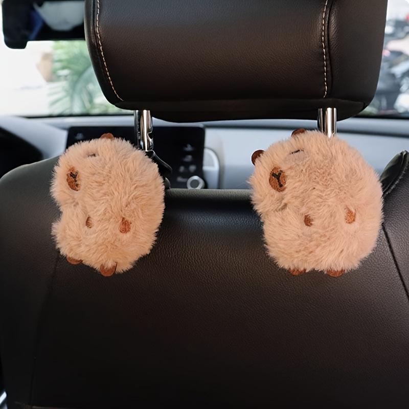 

2 шт. Милые мультяшные крючки на спинку сиденья автомобиля Капибара, органайзер для подголовника автомобиля, вешалка для сумки для продуктов, сумки, украшение